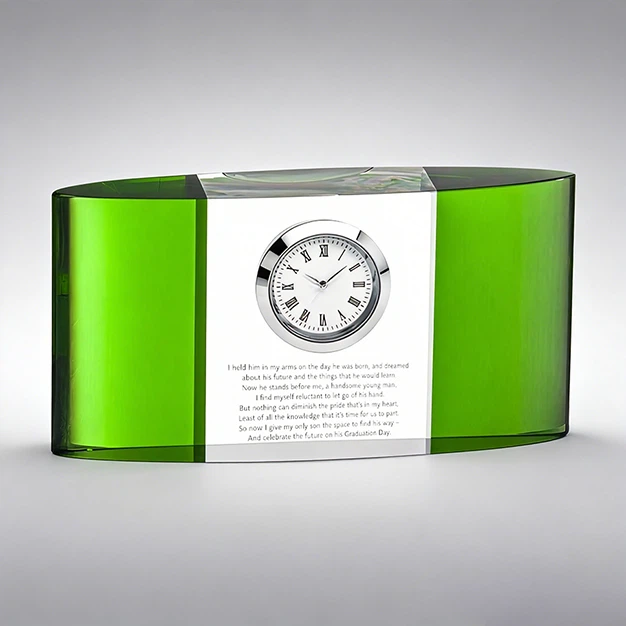 Green crystal clock tableclock Green crystal clock tableclock
